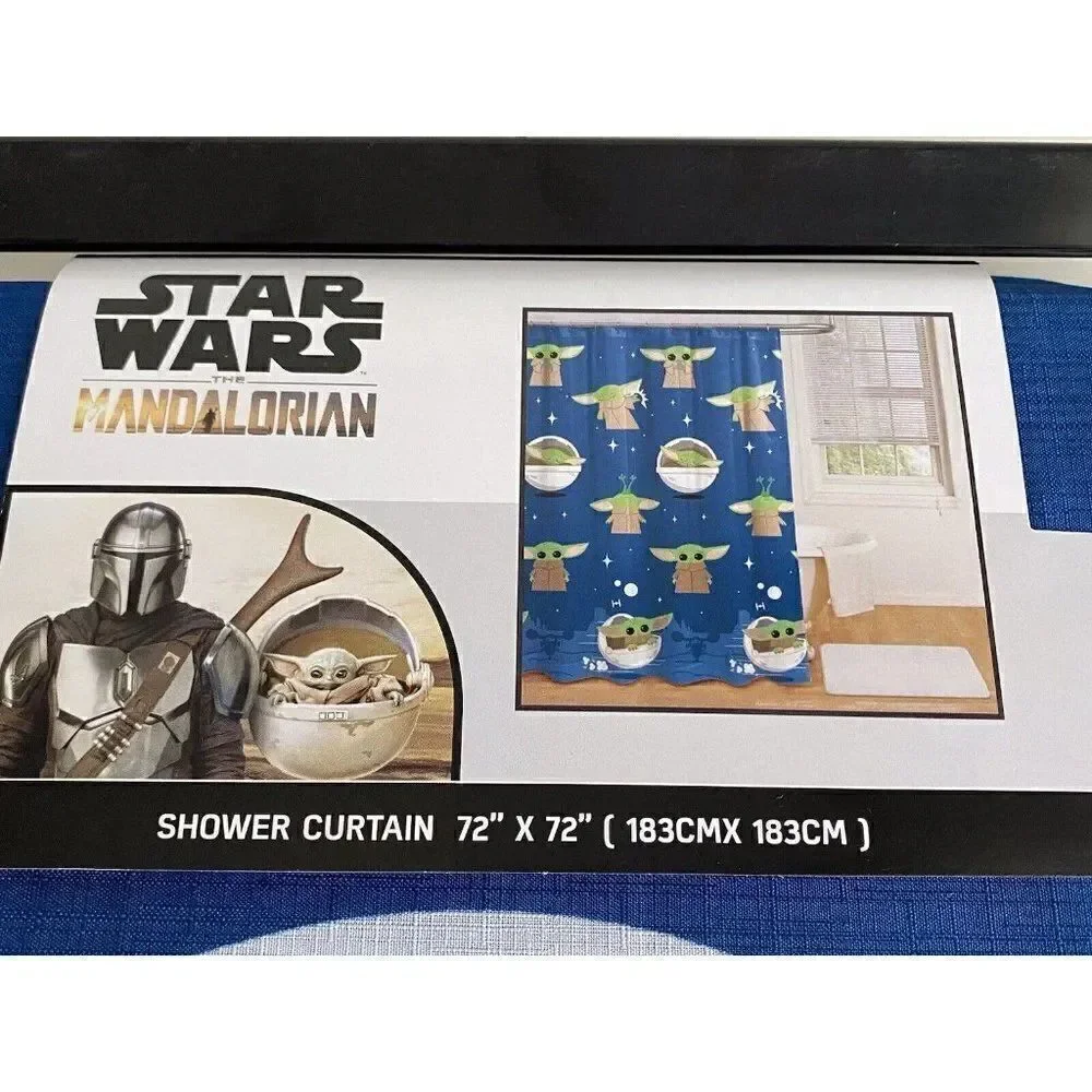 Disney Star Wars Baby Yoda Mandalorian Fabric Shower Curtain Grogu The Child NEW